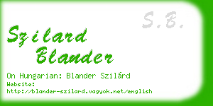 szilard blander business card